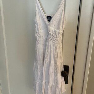 A-line, short, white dress